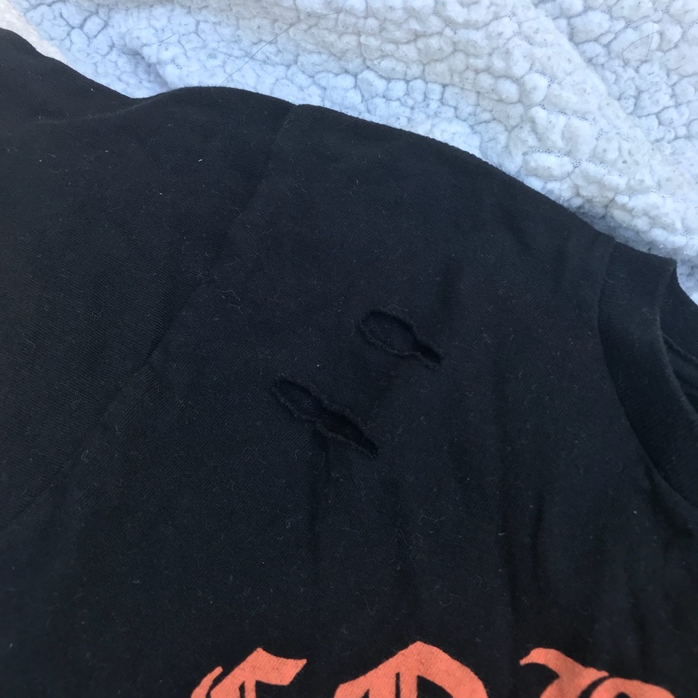volcom black shirt with holes